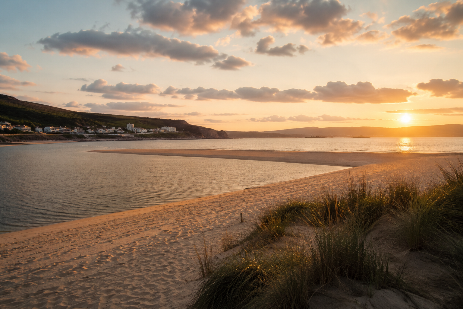 Foz do Arelho beach and the Silver Coast at golden hour