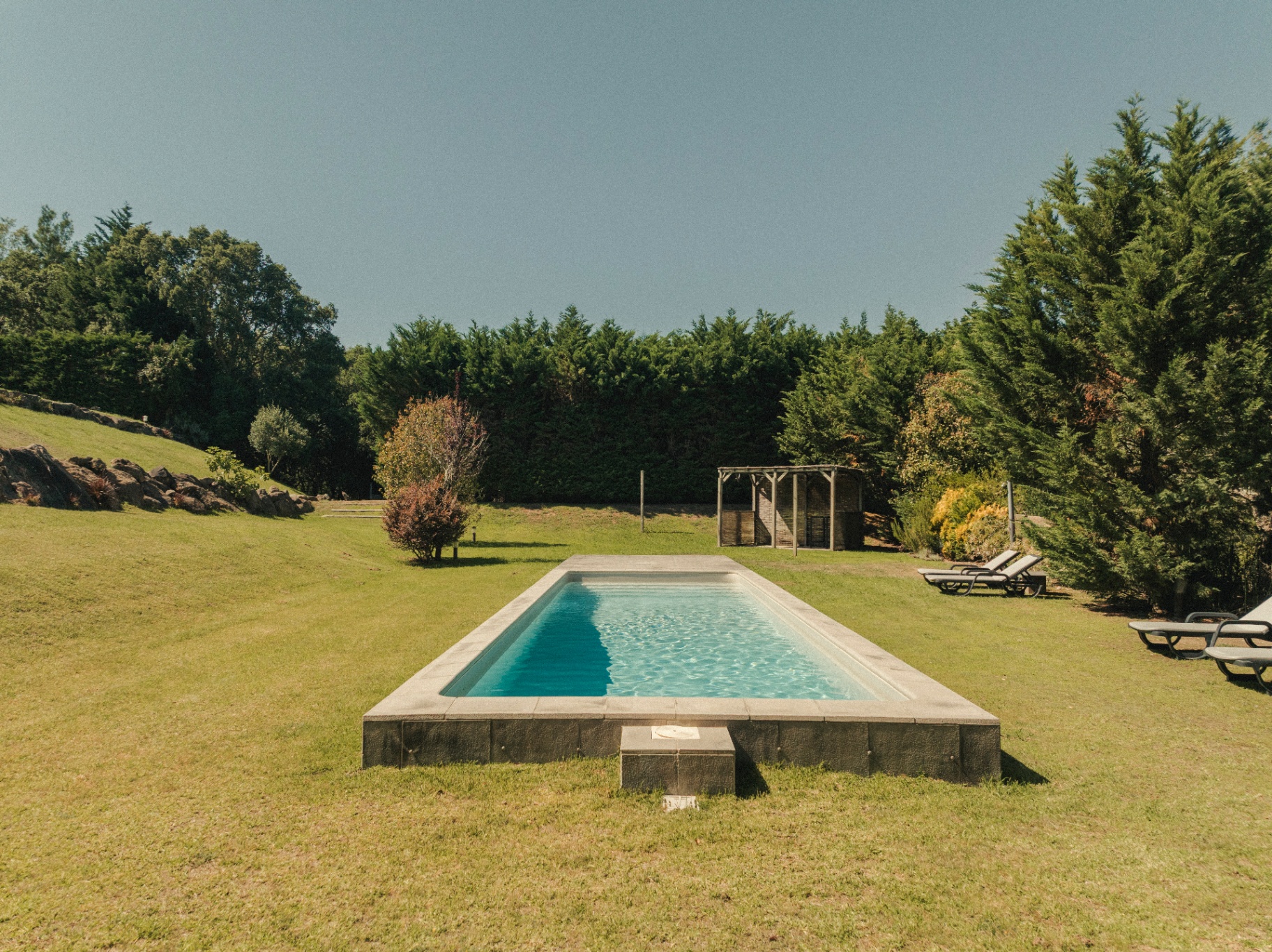 Swimming pool set into the garden